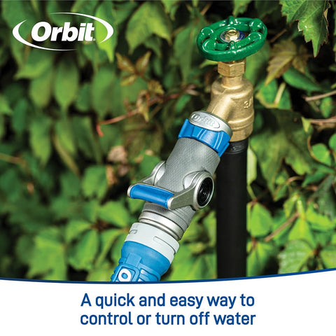Orbit heavy-duty shut-off hose connector zinc-core offers lasting durability for outdoor use