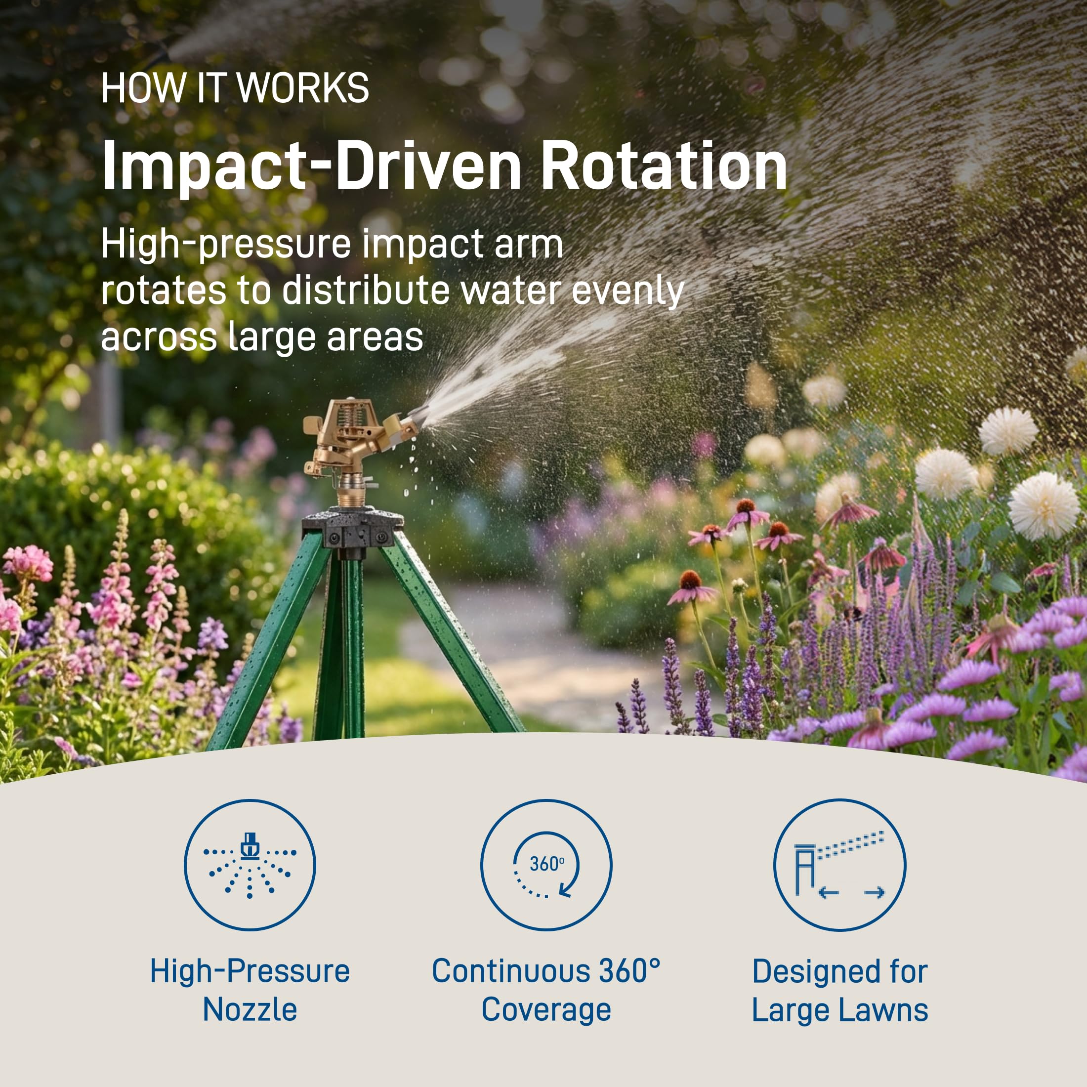 Orbit heavy-duty tripod designed for durable outdoor irrigation performance.