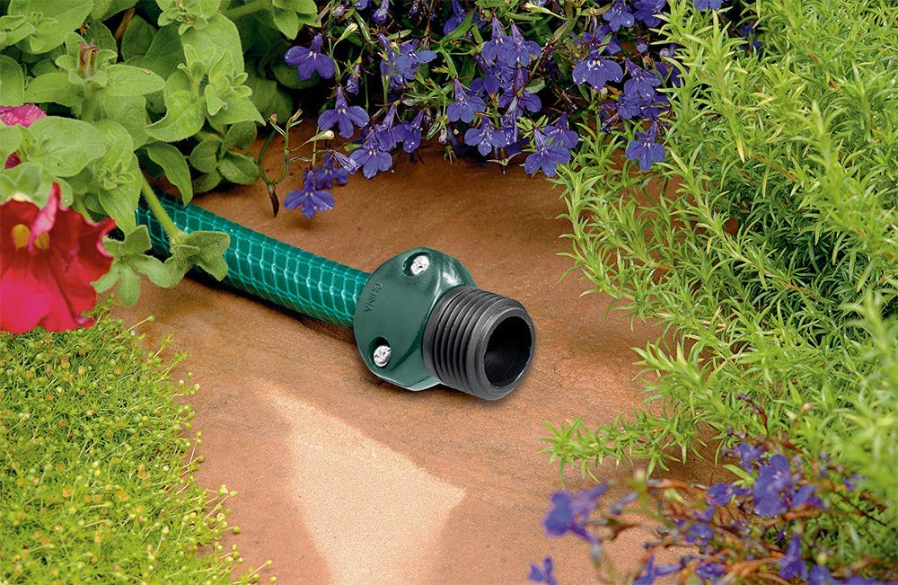 Orbit Hose Mender end-cap closeup highlights rust-free poly construction.