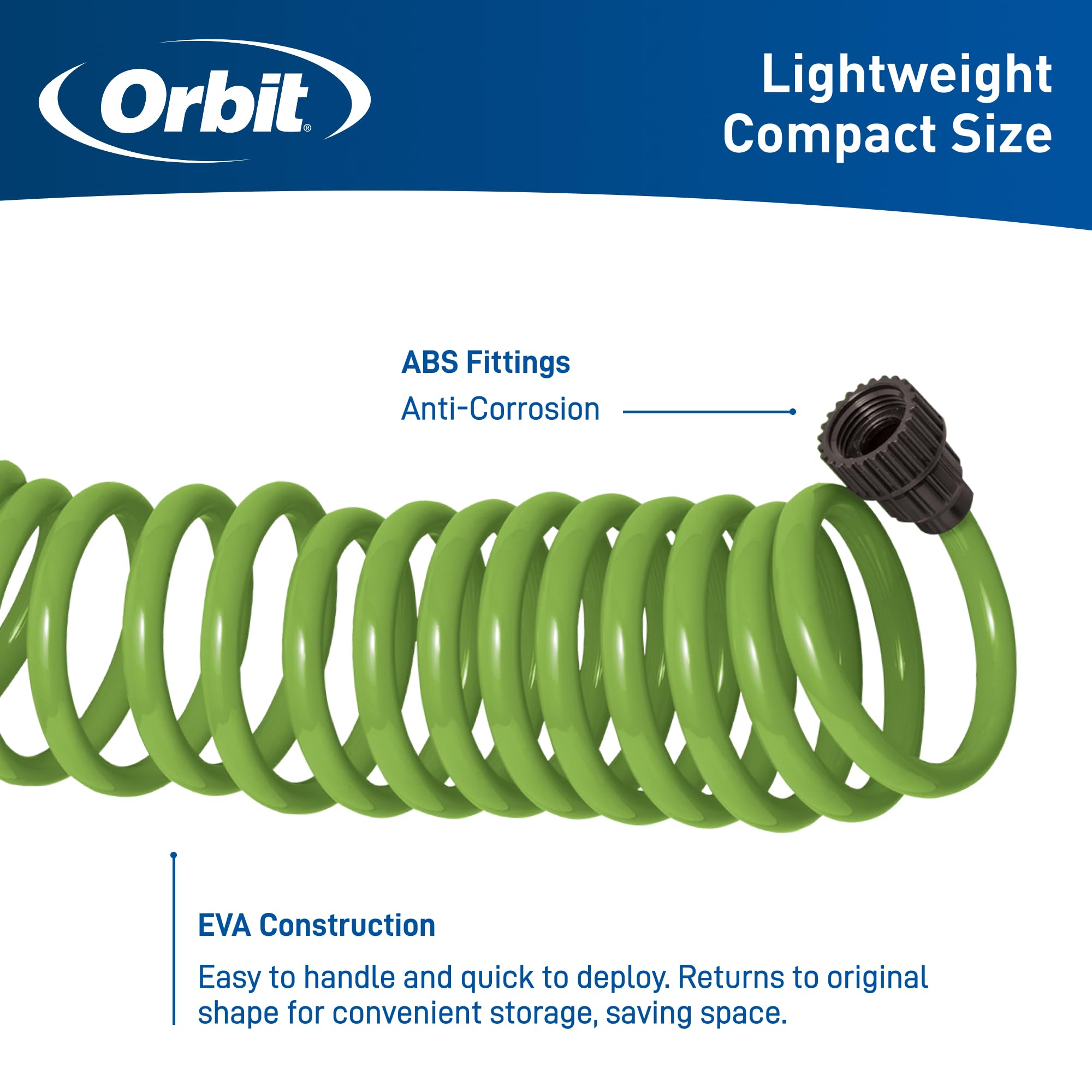 Rear trigger grip on the Orbit nozzle delivers comfortable, controlled watering.