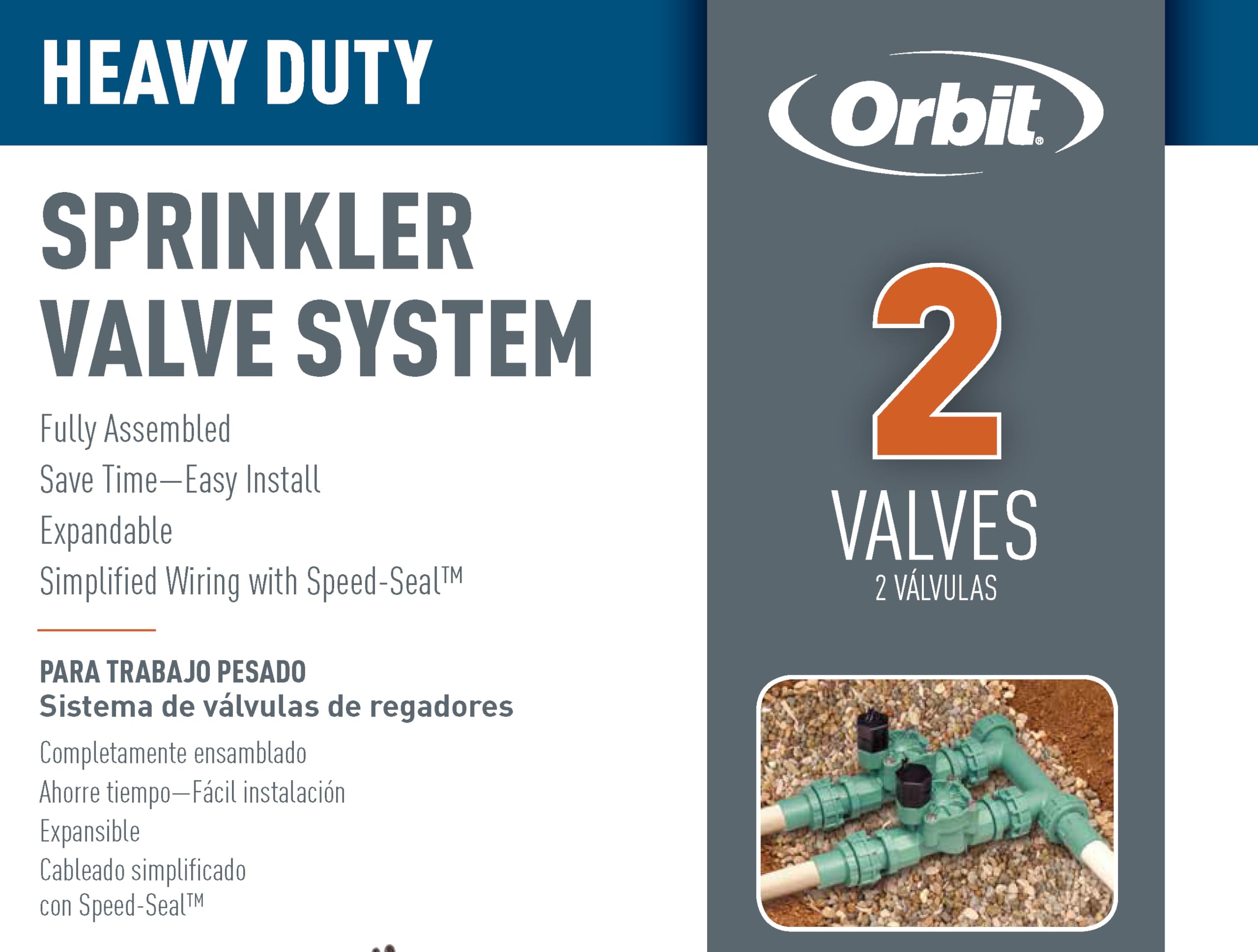 Orbit manifold mounted on valve box base for clean installation.