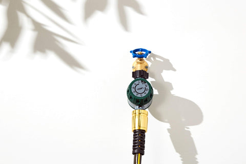 Orbit timer with durable enamel finish resists outdoor use.