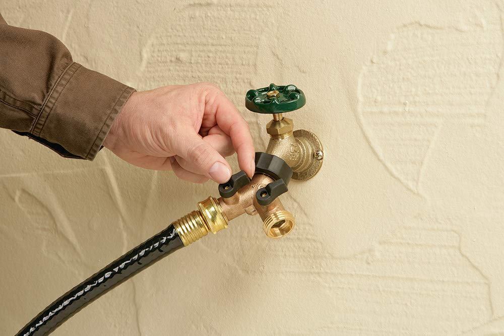 Orbit Outlet Splitter used for multiple watering tasks from one faucet.