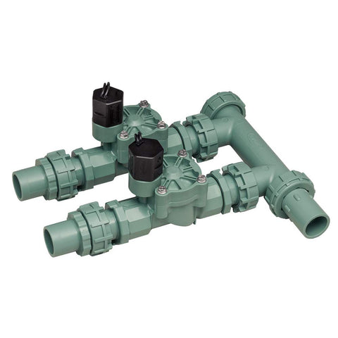 Orbit preassembled manifold shows swivel unions for watertight seals.
