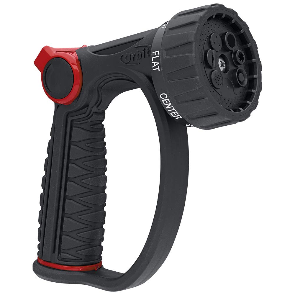 Orbit Pro Flo 7-pattern nozzle with thumb control for precise watering
