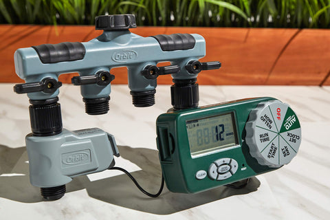 Orbit rain delay feature shows water savings when rain interrupts programming.