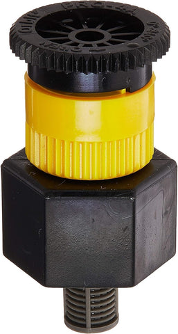 Orbit shrub head sprinkler adapter front view for easy installation.