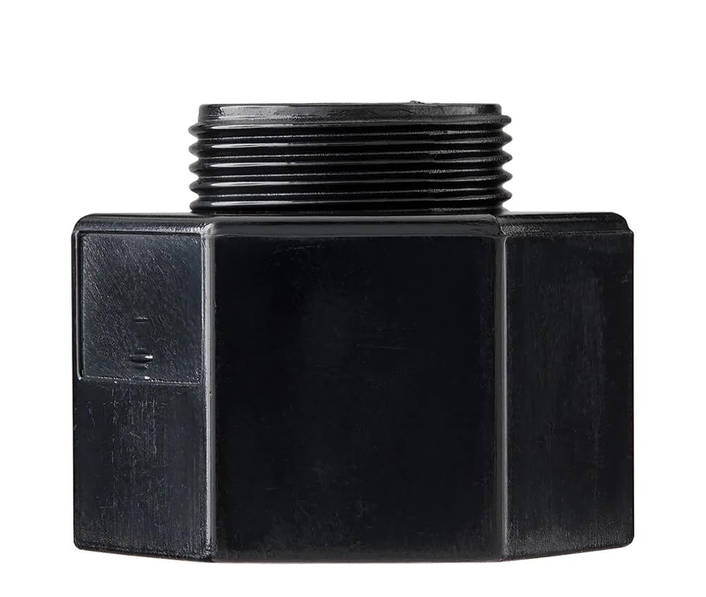 Orbit shrub head sprinkler adapter without nozzle elevates spray above shrubs for even coverage.