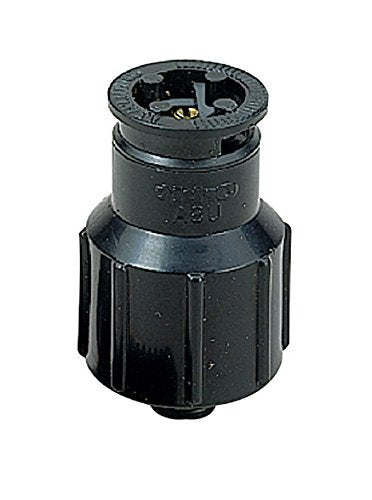 Orbit shrub sprinkler head with half-pattern spray for even coverage and efficient water use.