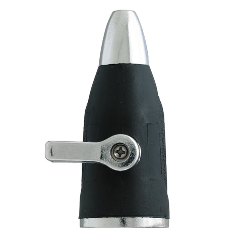 Orbit SunMate hose-end sweeper nozzle closeup with powerful jet spray for debris removal.