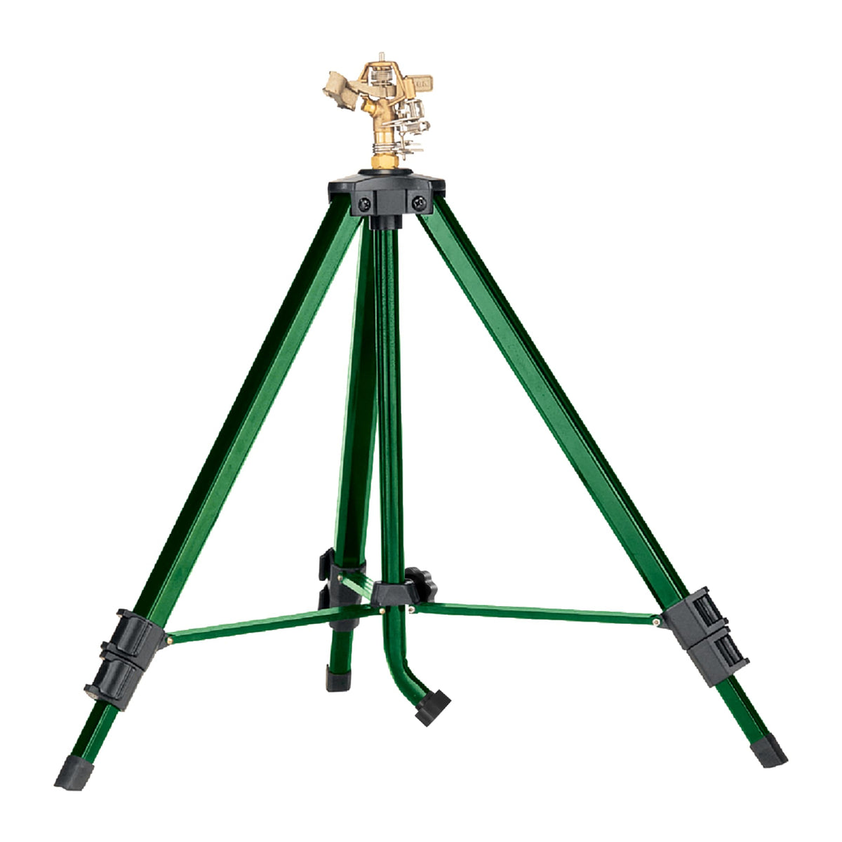 Orbit 56667Z tripod sprinkler with 360-degree rotation for even lawn coverage.