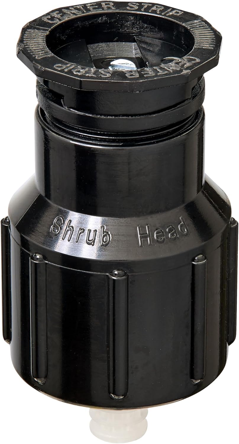 Orbit Watermaster shrub sprinkler head close-up with adjustable flow for shrubs