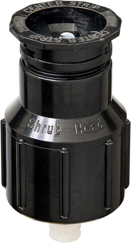 Orbit Watermaster shrub sprinkler head close-up with adjustable flow for shrubs