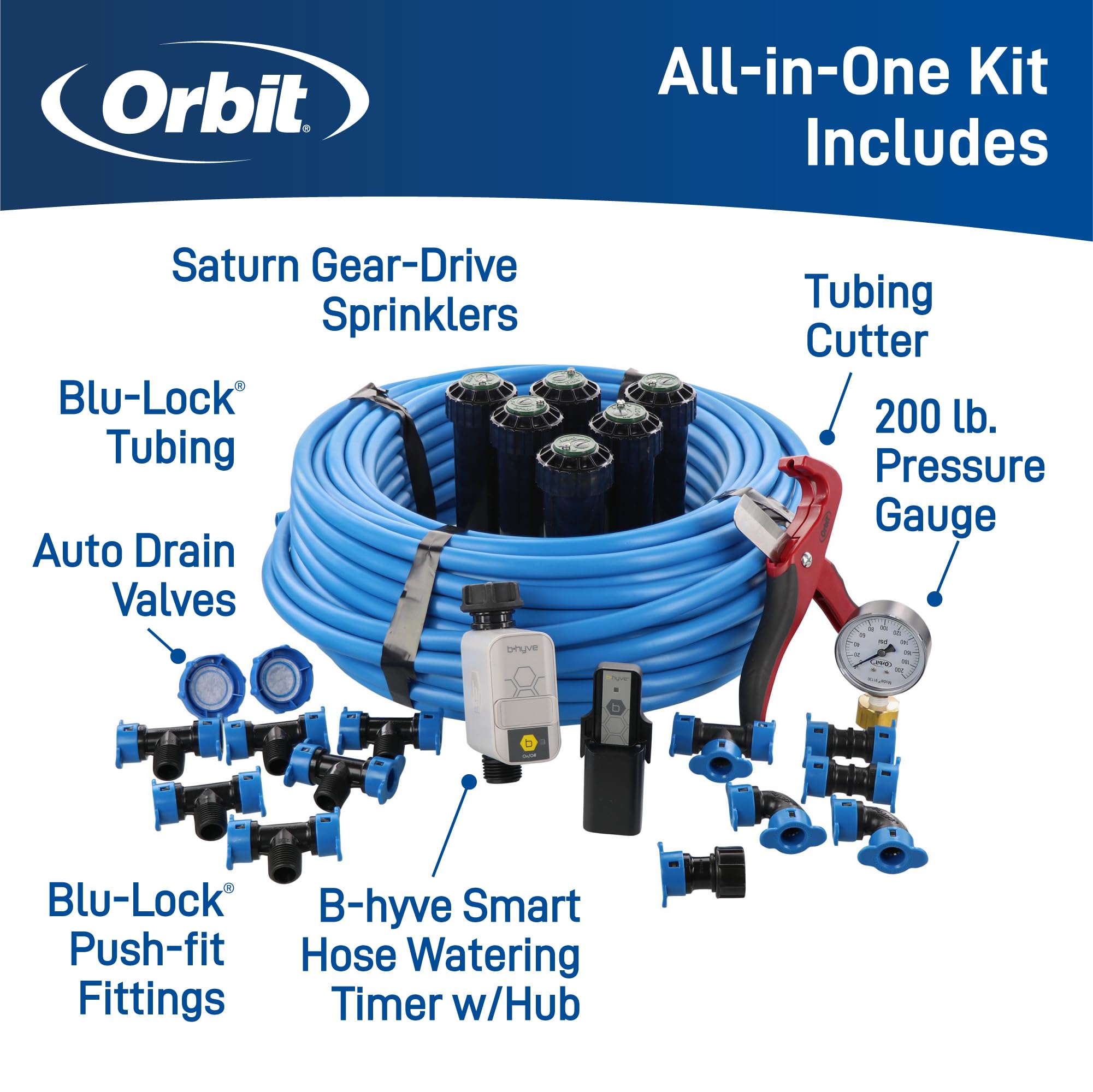 Orbit weatherproof construction ensures reliable performance in all seasons.
