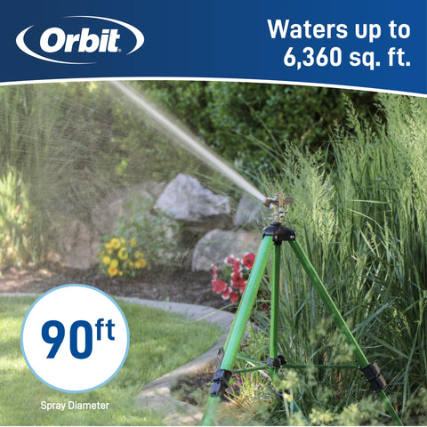 Orbit yard watering setup shown for easy installation and use.