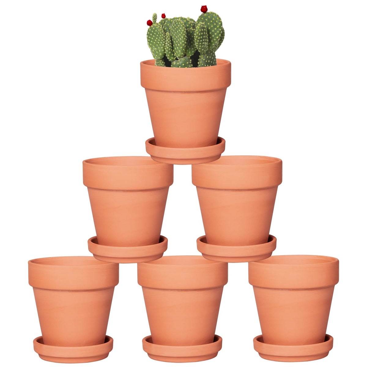 Orceler 4-inch terracotta pot with saucer for compact indoor herbs and drainage.