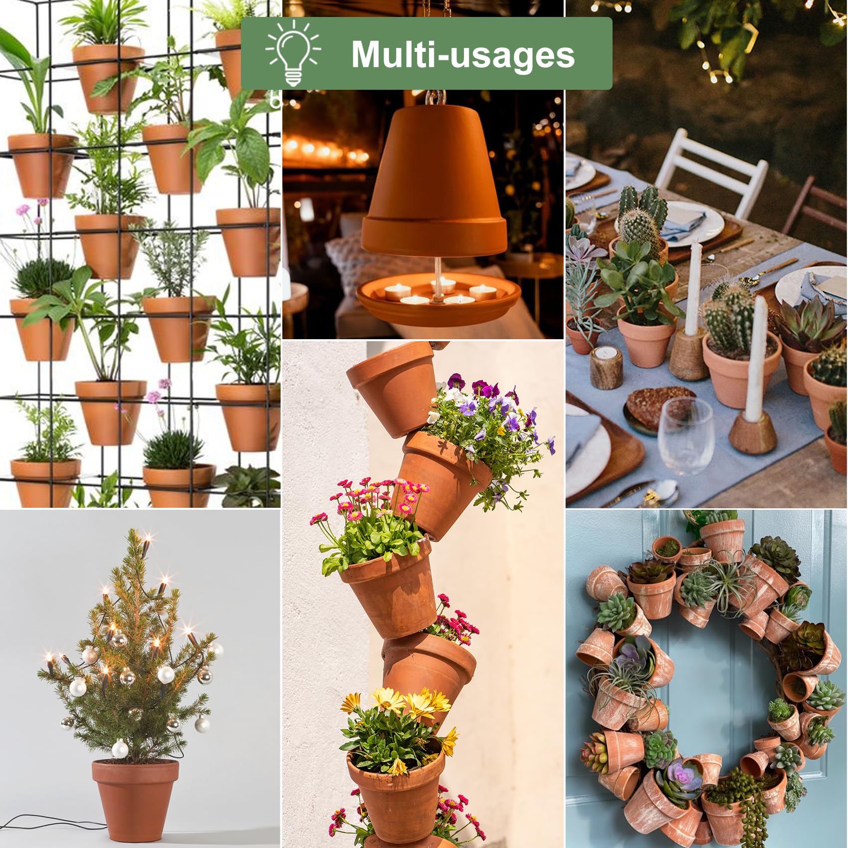 Orceler terracotta pots suited for indoor/outdoor use on balconies or windowsills.
