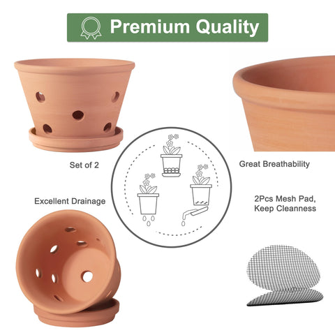 Orceler terracotta pot size 5.2 inches high and 8 inches wide