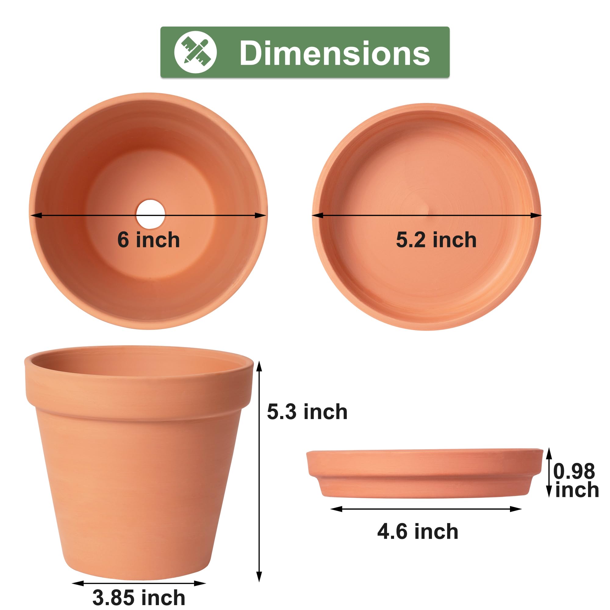 Orceler terracotta pot with saucer set, ideal for indoor and outdoor displays.