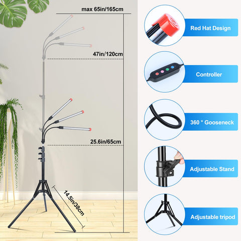 Orchbloom 360° gooseneck offers flexible light positioning.