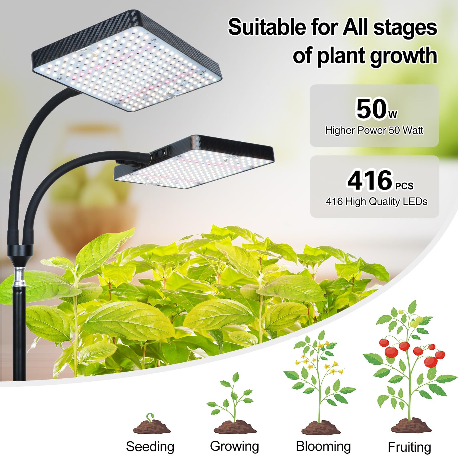 360° gooseneck on Orchbloom enables precise light direction for varied heights.