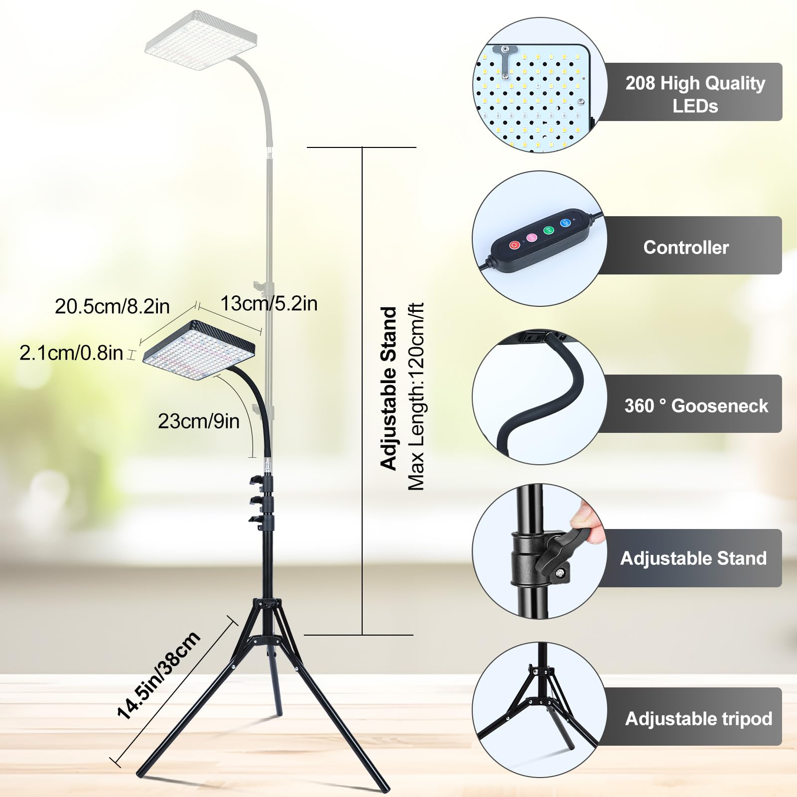 Orchbloom eye-friendly design mimics noon sunlight for comfortable usage.