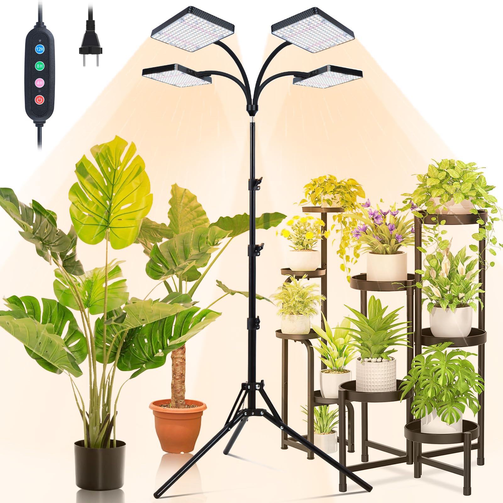 Orchbloom grow light stand corner setup for indoor plants and growth