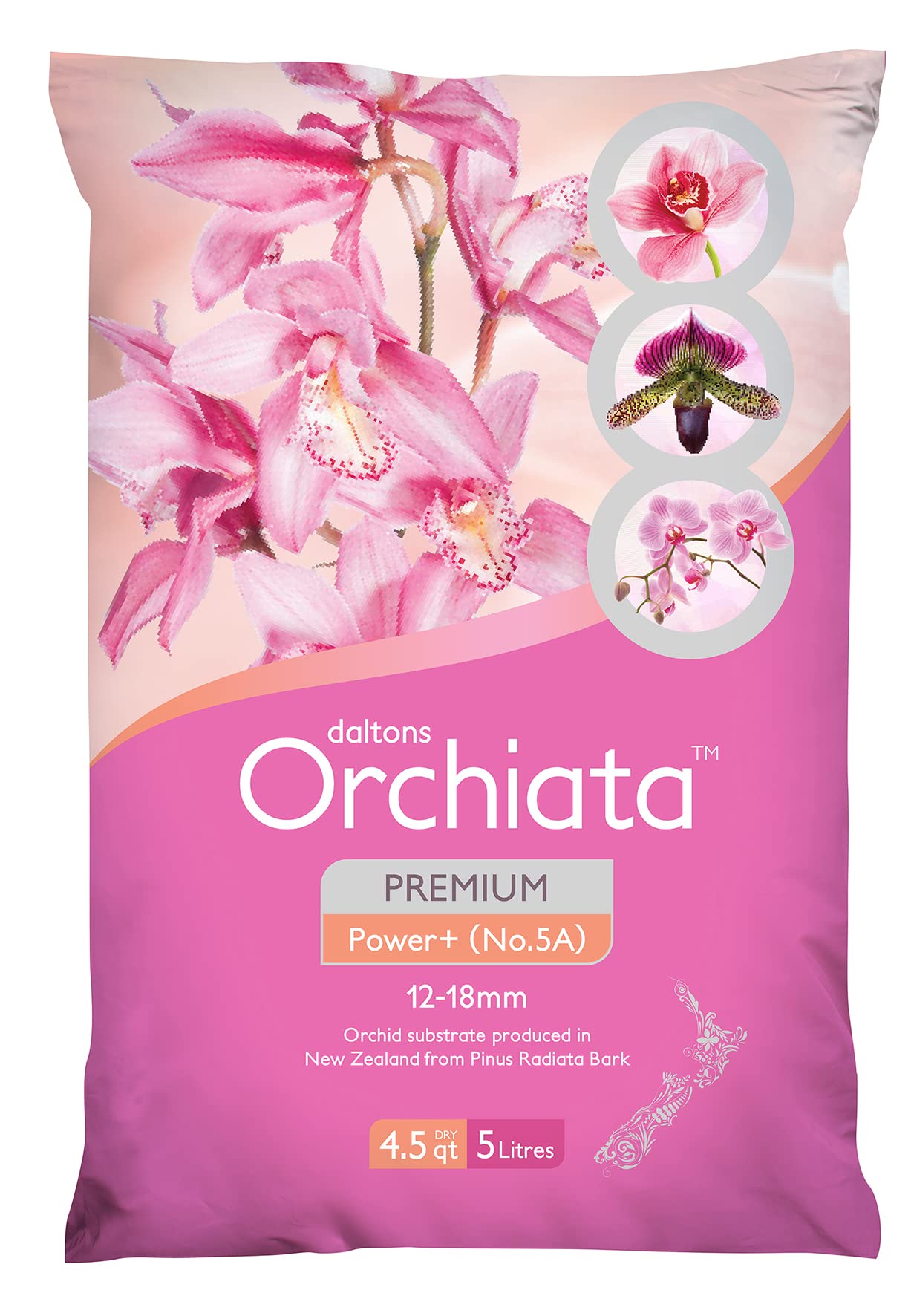 Orchiata orchid bark bag highlighting premium substrate for long-lasting repotting
