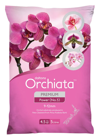 Orchiata orchid bark close-up shows chunky chips ideal for stable orchid root growth