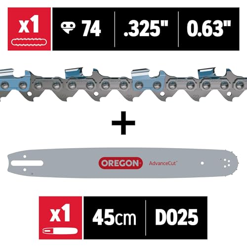 Oregon 105670 L74 chain for precise cutting with low vibration.