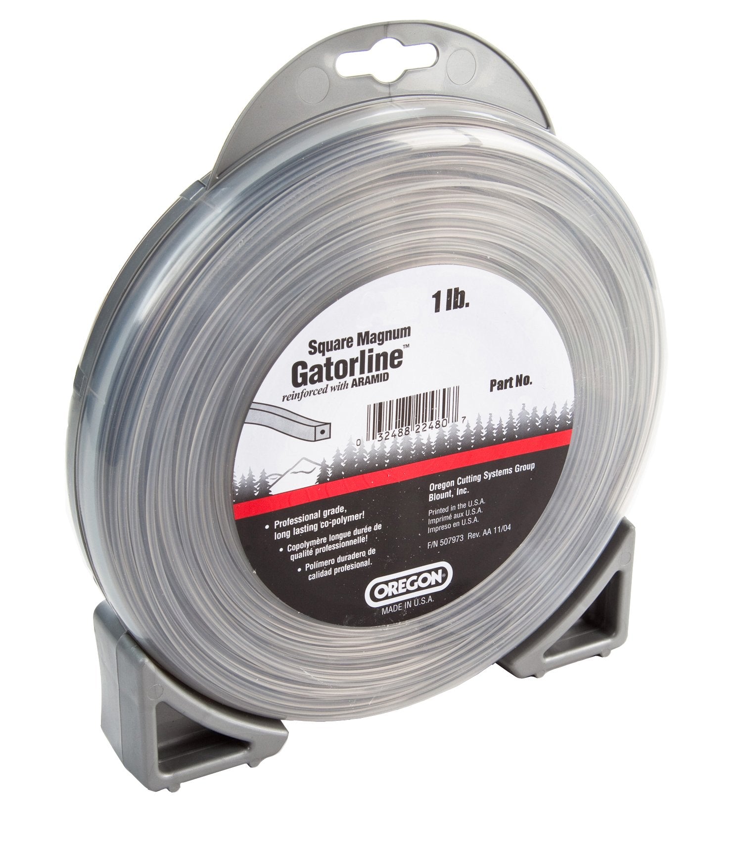Oregon 22-470 Magnum Gatorline square trimmer line donut packaging enables durable, efficient cutting.