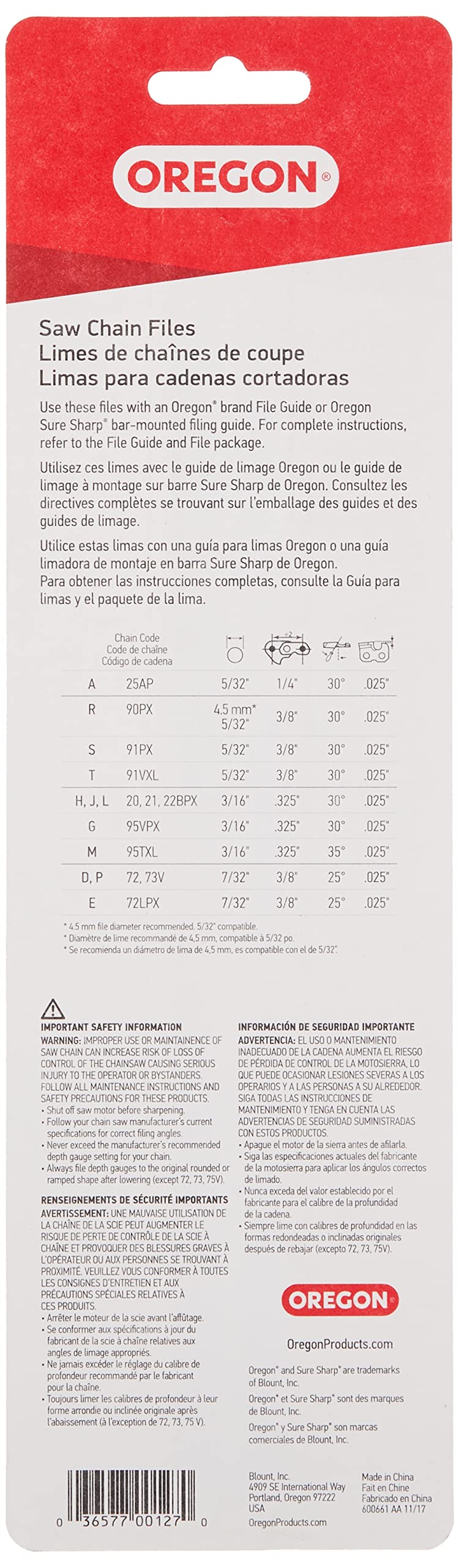 Oregon 23577 round files fit standard and Sure Sharp guides for versatile setups