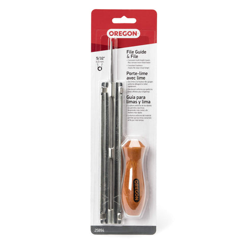Oregon 25894 filing chart and instructions aid proper chain maintenance.