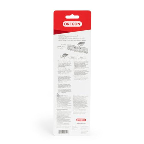 Oregon 27742 in-use with a chainsaw demonstrating quick depth gauge checks