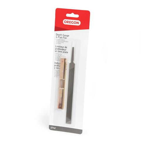Oregon 27742 packaging front showing the depth gauge and file kit