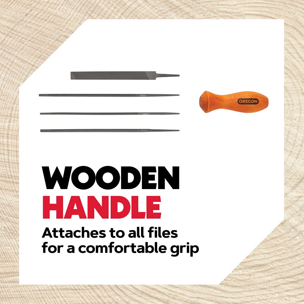 Oregon 3/16-inch round file for precise touch-ups on chains.
