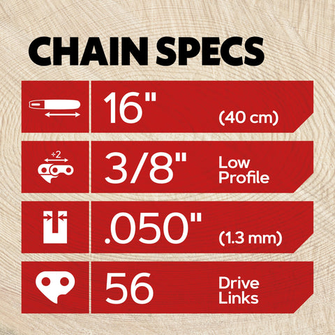 Oregon 3-pack chainsaw chain 3-8 pitch low-profile focus on design