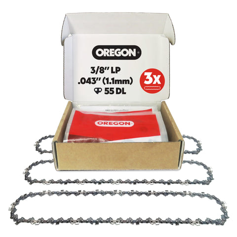 Oregon 3-pack chainsaw chain 38lp for 16-inch bars delivers smooth, reliable cutting.
