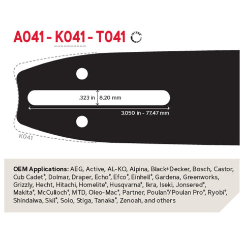 Oregon 37977 US-made bar and chain kit ships with quality fit.