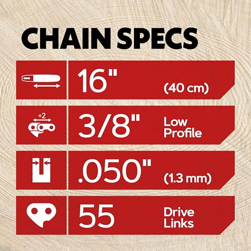 Oregon 3-Pack chain mounted on chainsaw bar