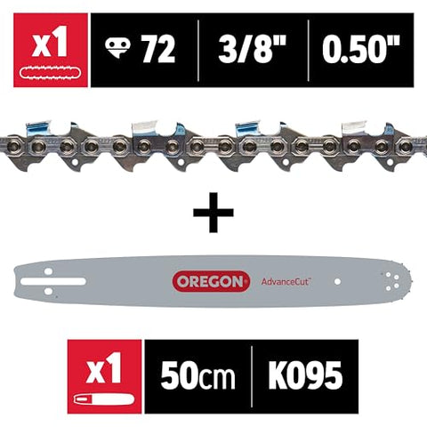 Oregon 584271 chain 72 drive links 3-8 pitch 0-50 gauge for reliable performance