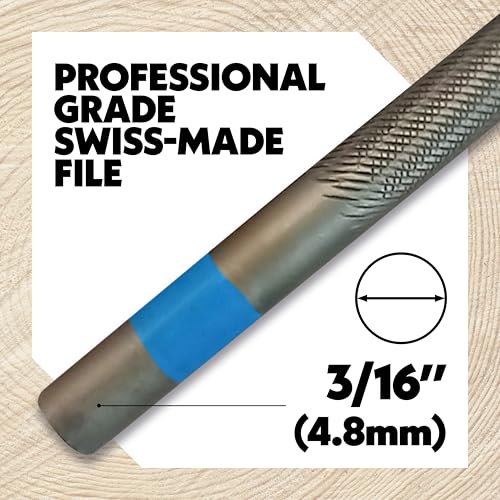 Oregon 70503/80503 close-up of Swiss double-cut design with efficient tooth spacing