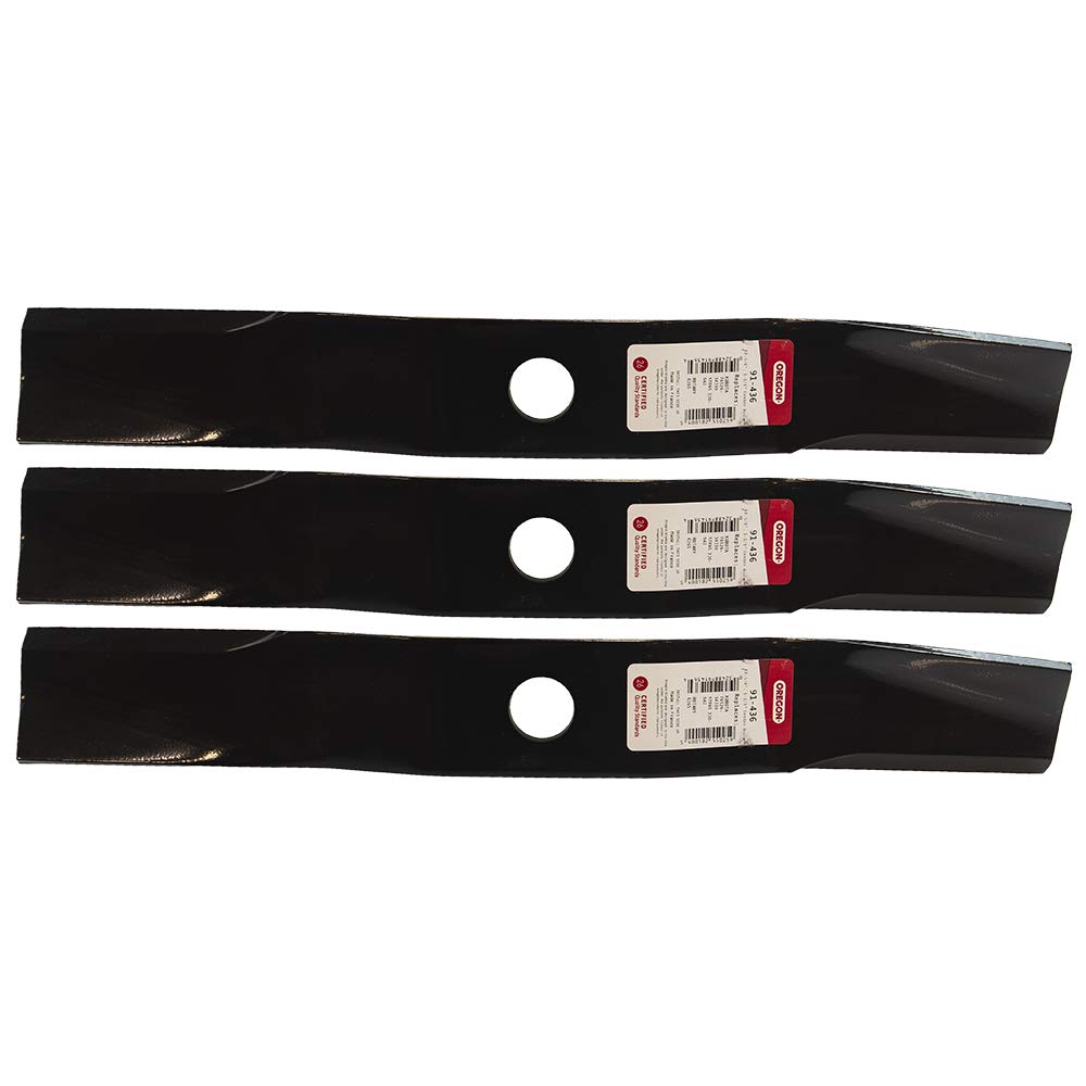 Oregon 91-436 mower blade front view for 54-inch Kubota center-mount mowers, suitable for clean cuts