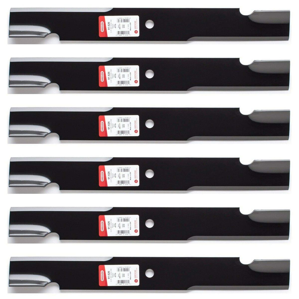 Oregon 91-626 blade close-up with sharp edge for precise mowing