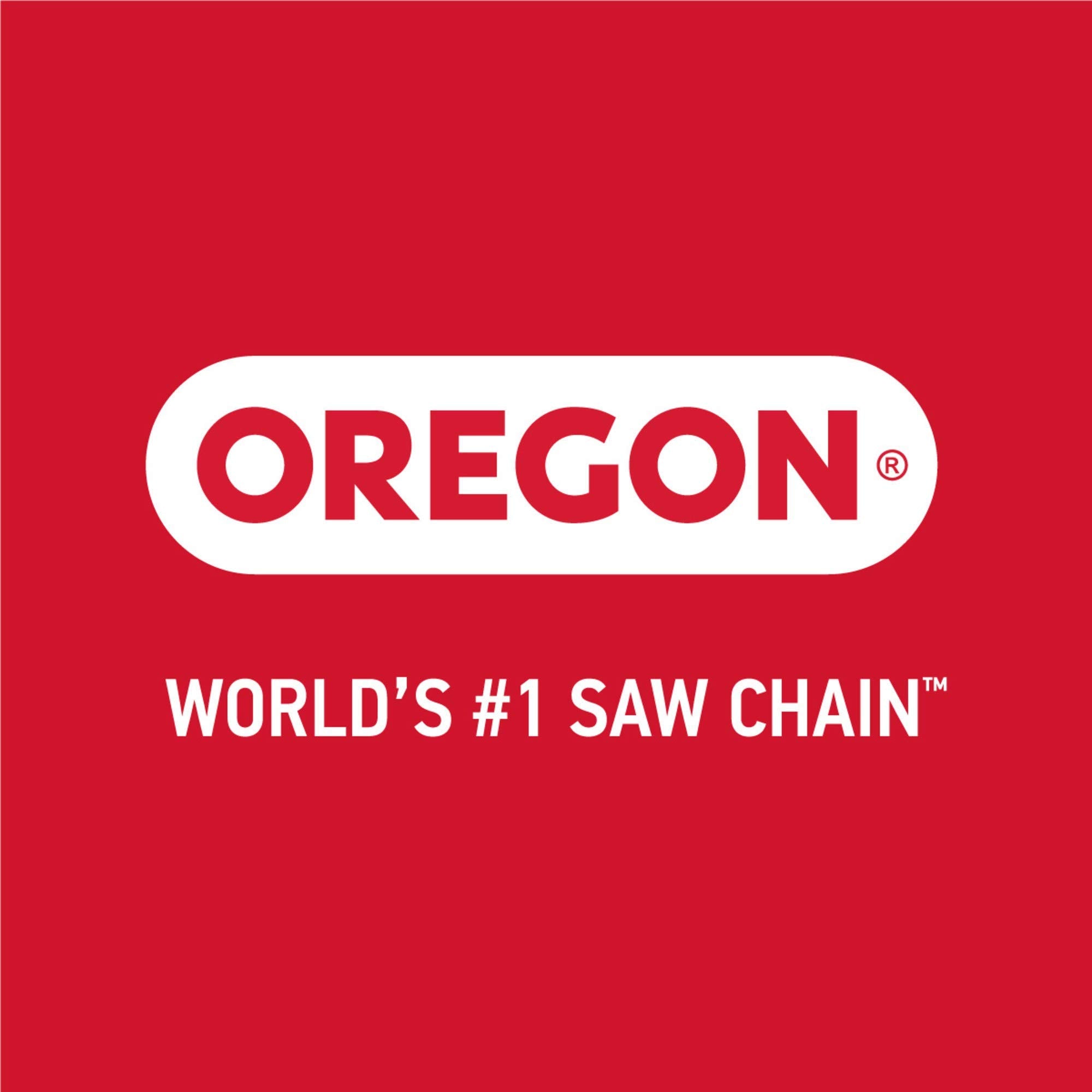 Oregon A42 Lubri-Tec oiling system illustration emphasizes longer chain life