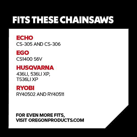 Oregon chainsaw chain 14-inch bar compatibility across major brands.