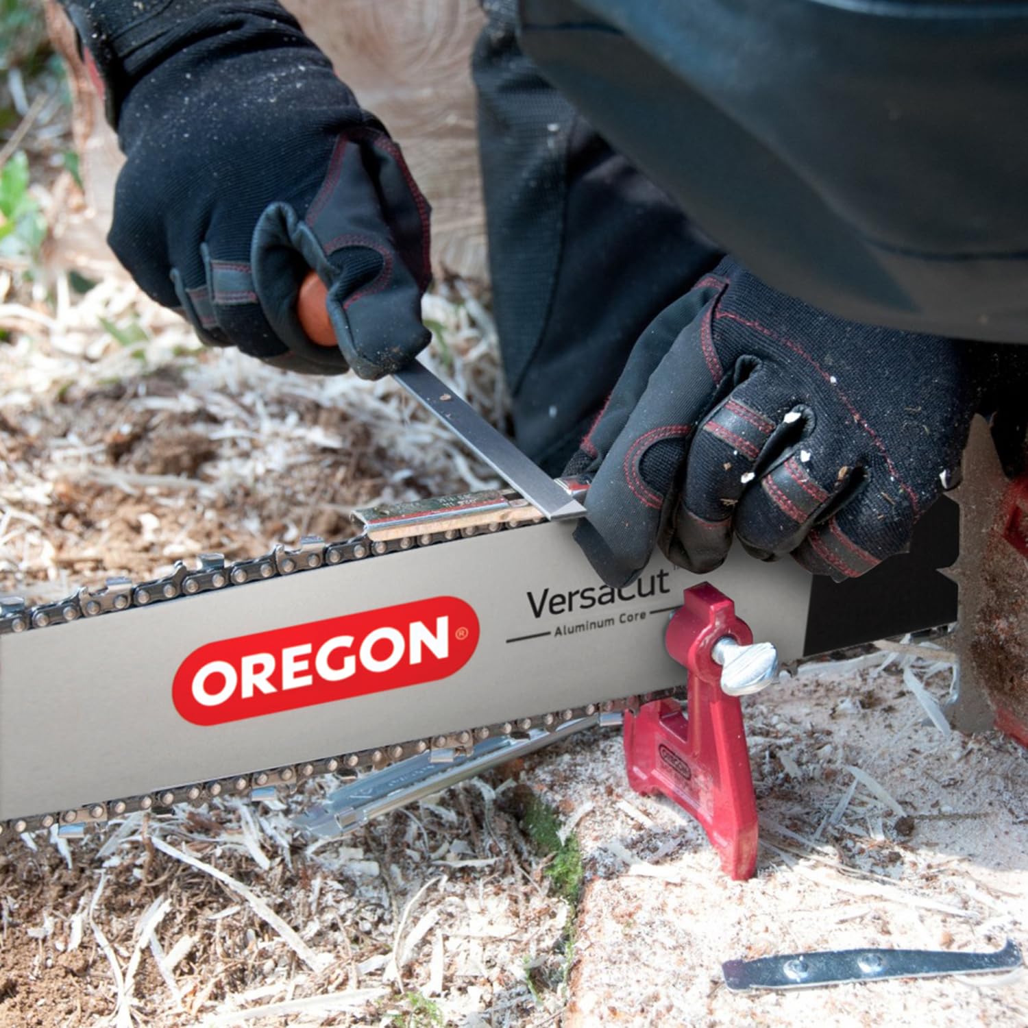 Oregon depth gauge tool for accurate tooth depth checks during sharpening.