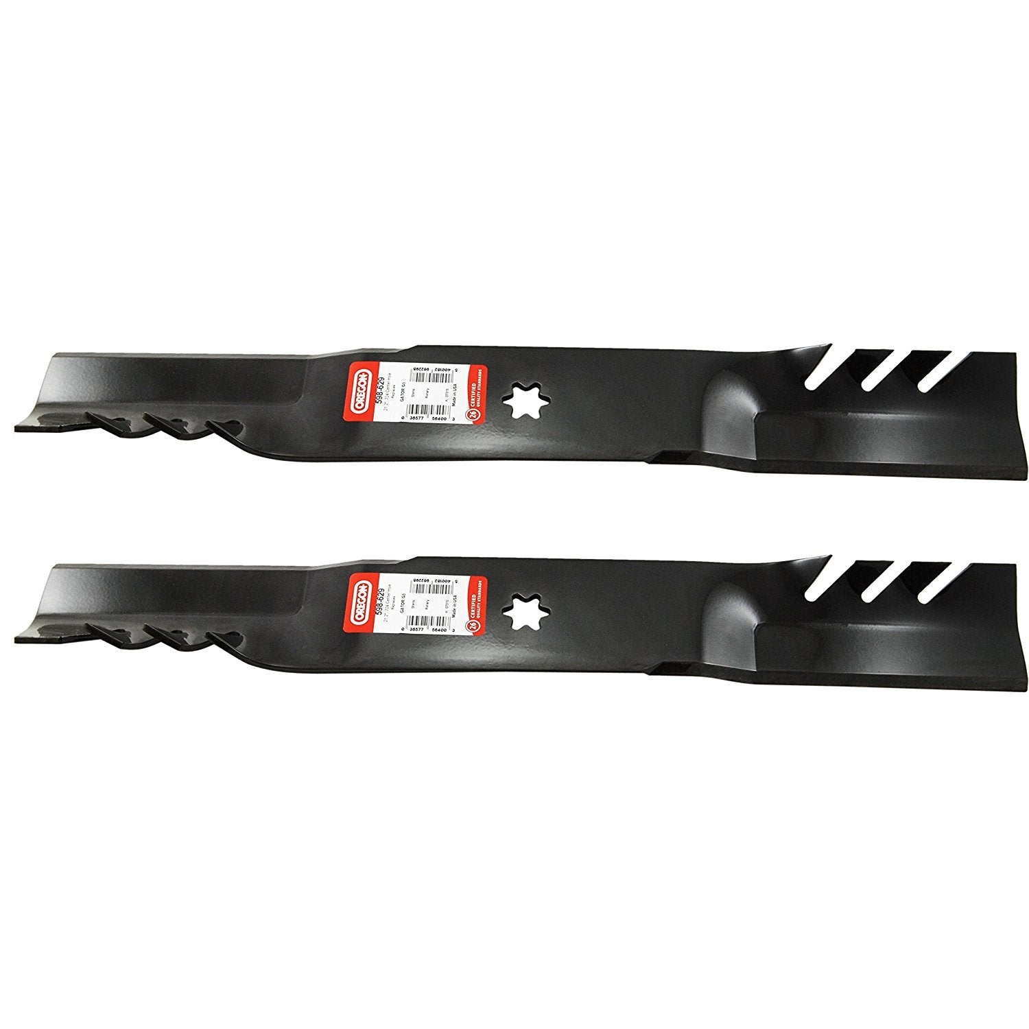 Oregon Gator G5 edge close-up showing a durable fused edge for mulching blades