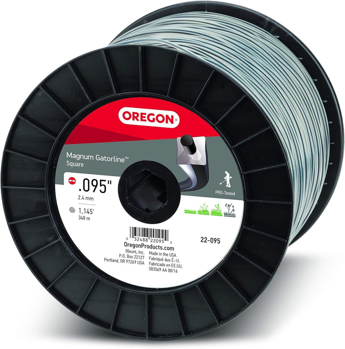 Oregon Gatorline square-trimmer-line for clean passes through grass