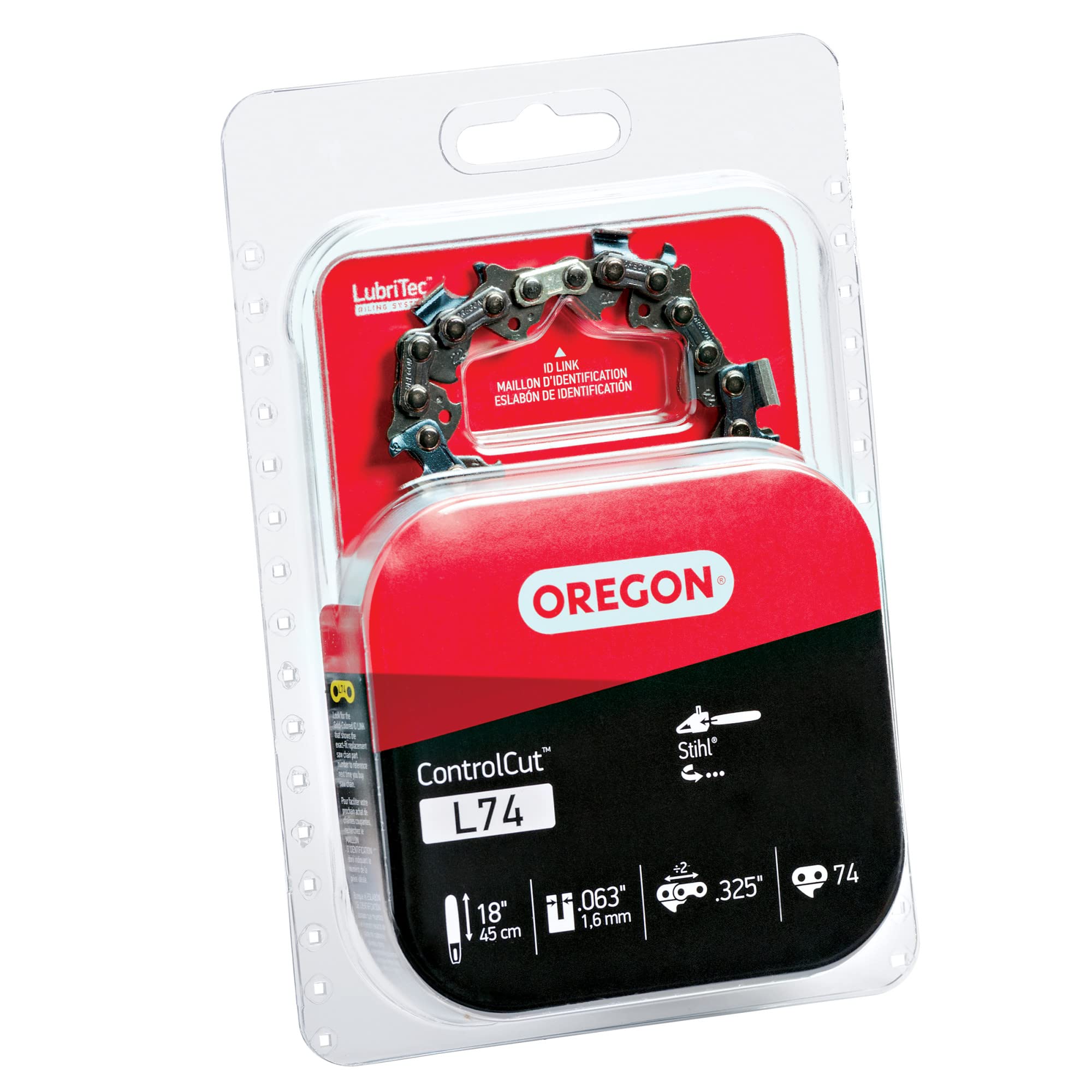 Oregon L74 ControlCut installation view shows quick setup for seamless replacement